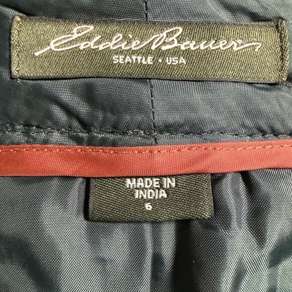 Vintage Eddie Bauer Forest Green Mercer Fit Button Front Wool Blend Skirt Size 6 - Picture 5 of 8